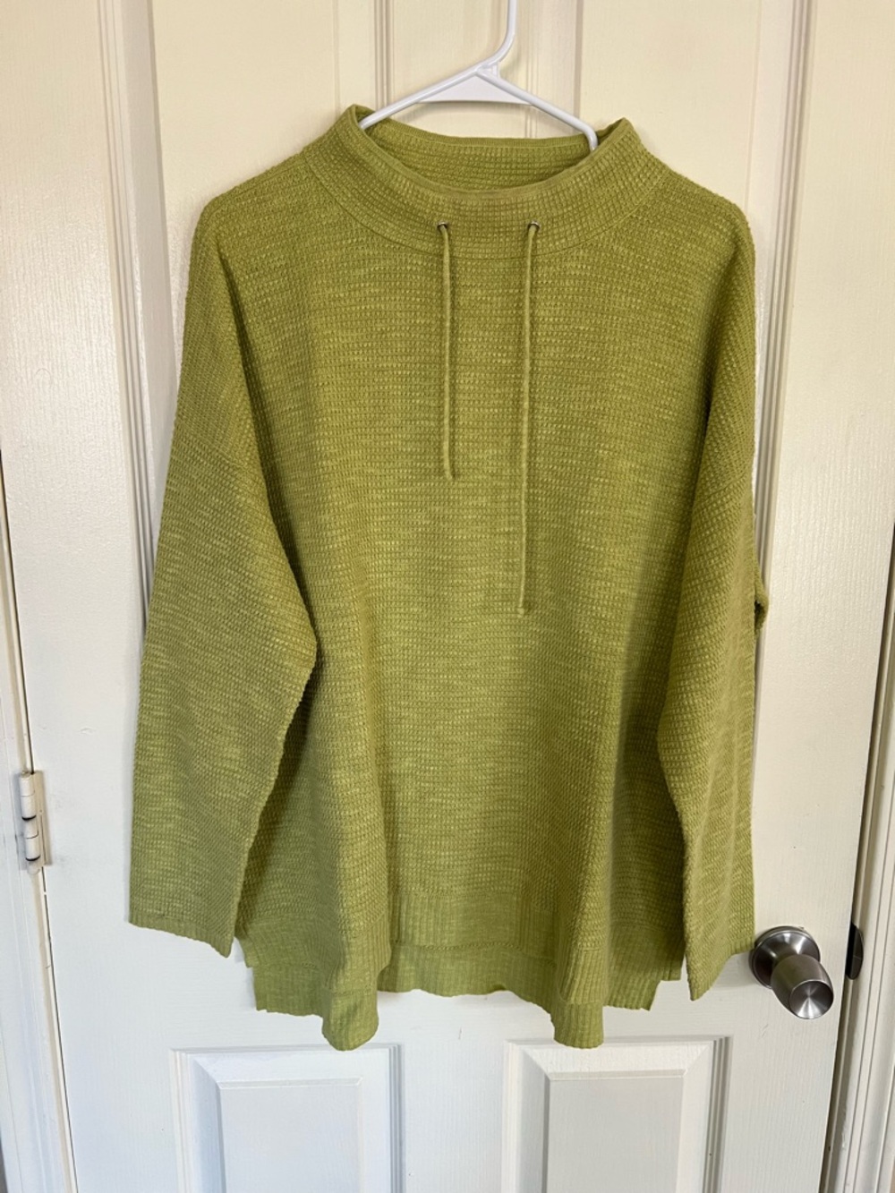 Eileen Fisher Organic Linen Cotton Textured Sweater Tunic Green Size 1X - Picture 7 of 10